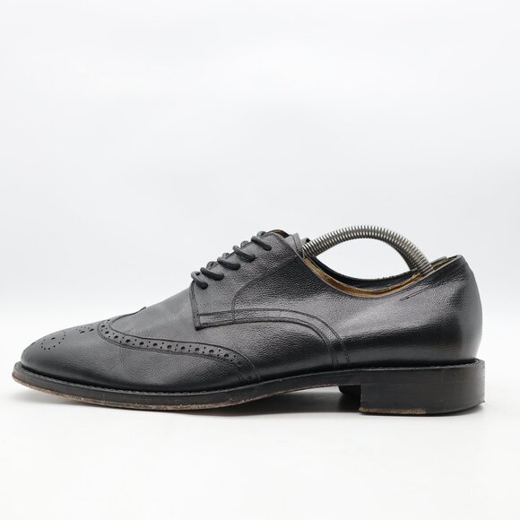 Johnston & Murphy Men\'s Size 9.5 Black Wingtip Oxfords Lace Up Handcrafted Italy main image 9